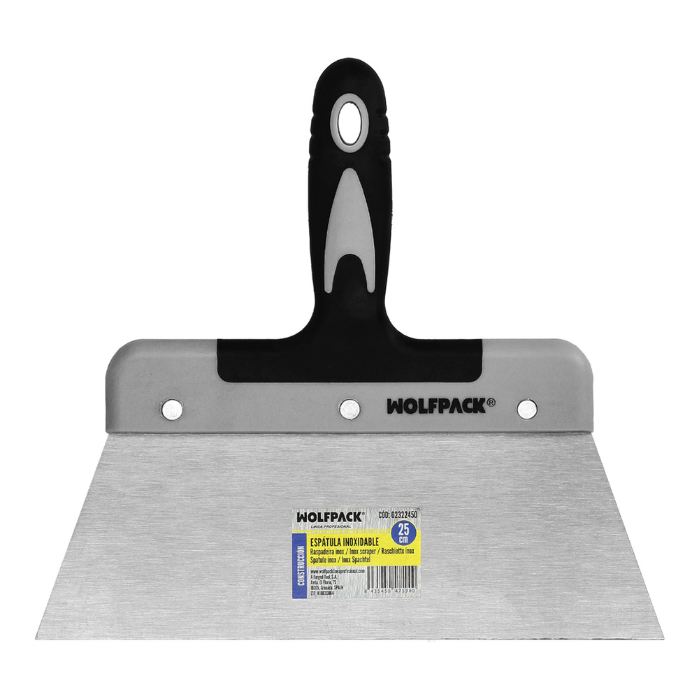 Espatula Acero 250 mm. Mango TPR presentacion